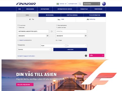 Finnair Screenshot